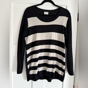 24 hr 1/2 price sale! Black and Light Grey Striped Long Sleeve sweater